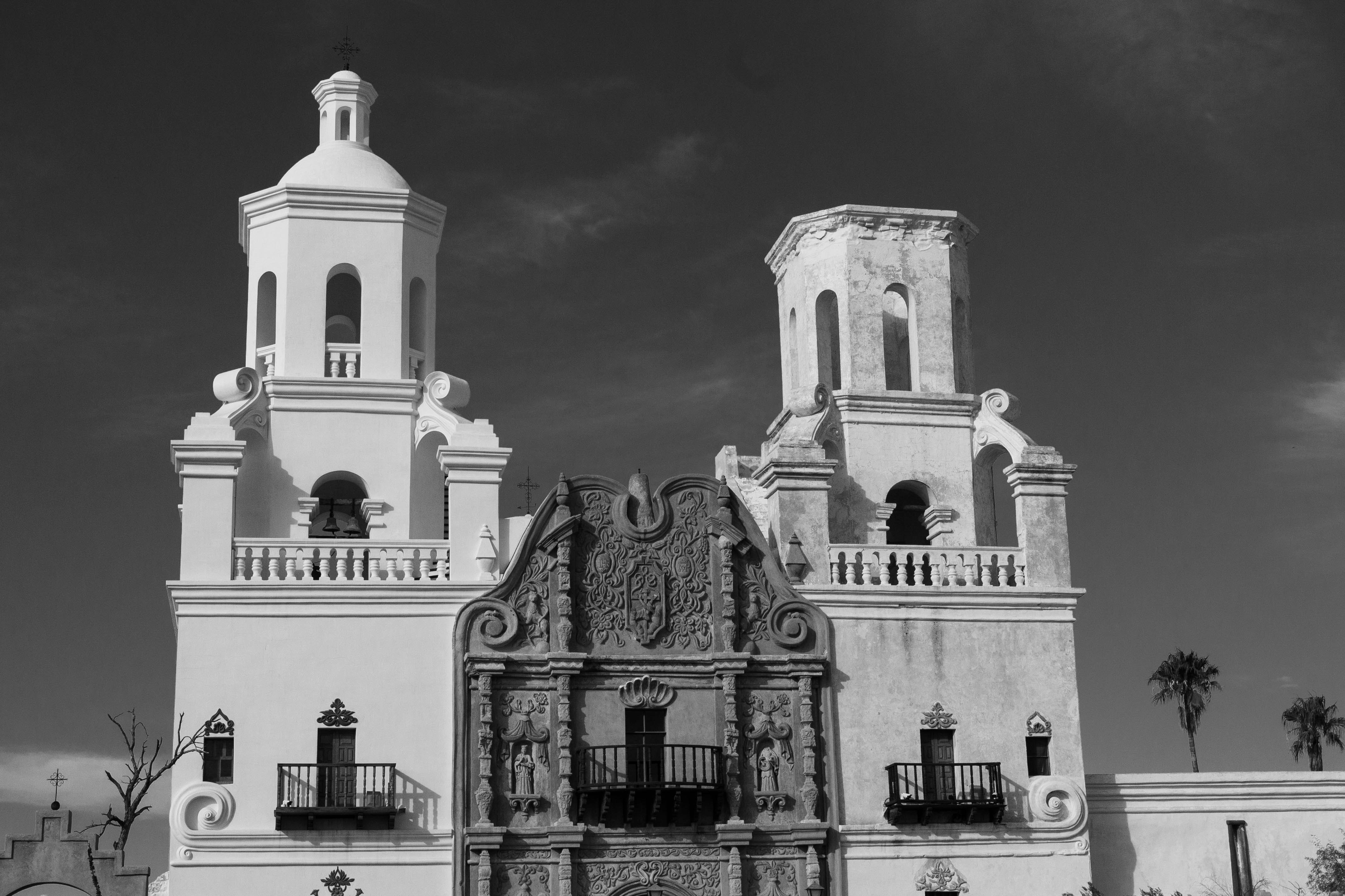 grayscale photography of building during daytime